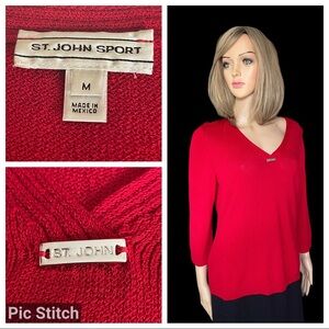 St. John sport red sweater size M